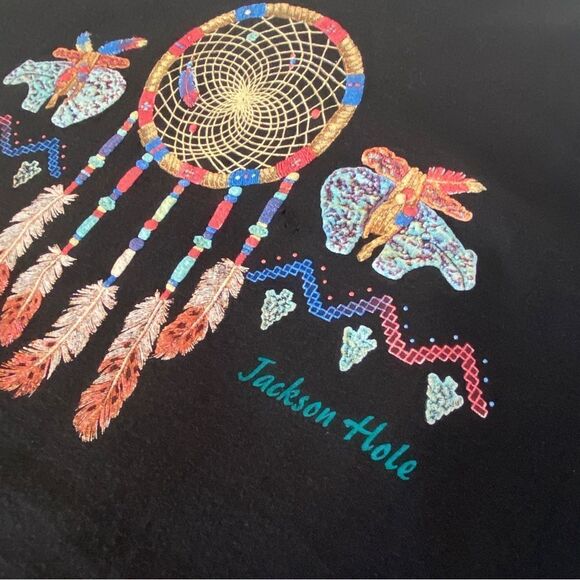 Vtg Desert Impressions Jackson Hole Native American Design T-Shirt Dress Sz XL - Picture 6 of 10